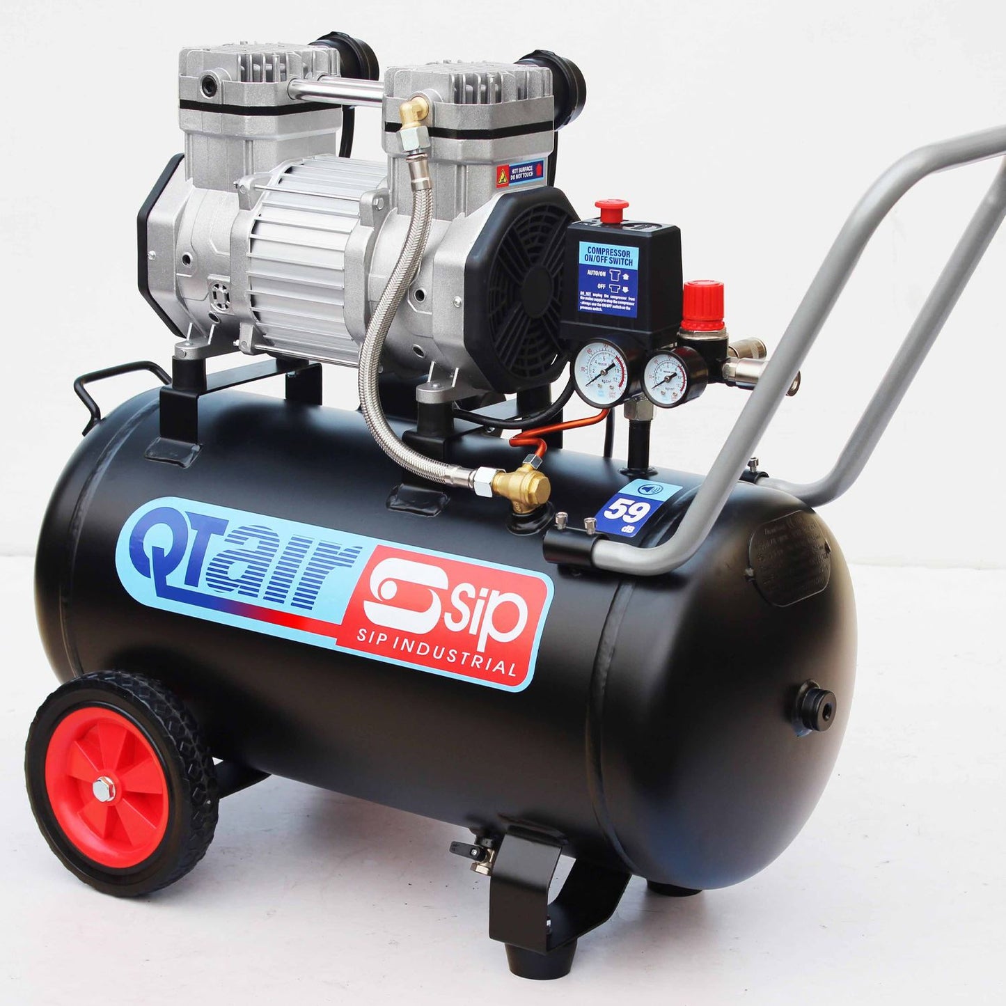 SIP QT AIR DD 1.5hp 50ltr Ultra Low Noise Oil-Free Direct Drive Compressor