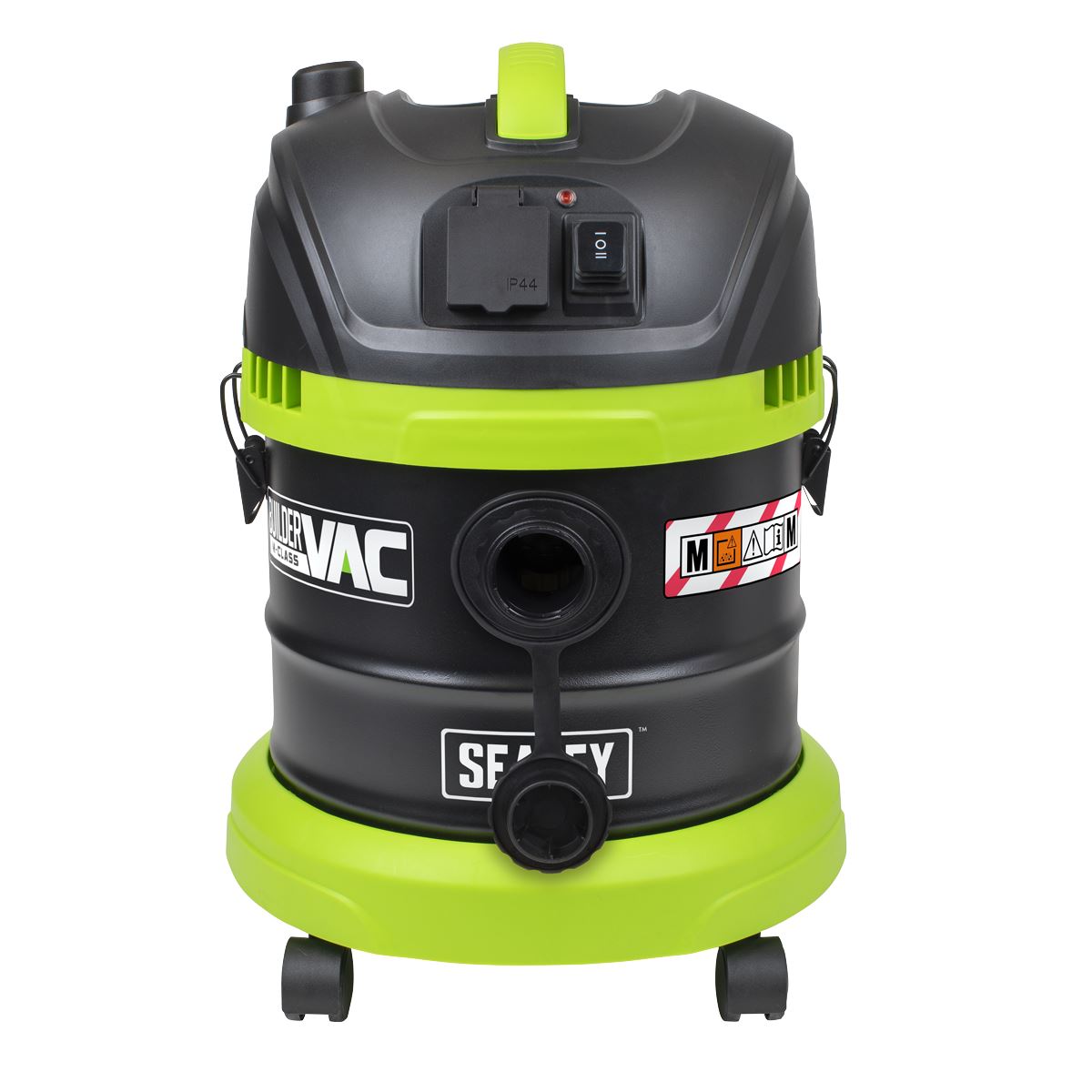Sealey BuilderVac 15L M Class Vacuum Cleaner Wet & Dry with Stainless Steel Drum