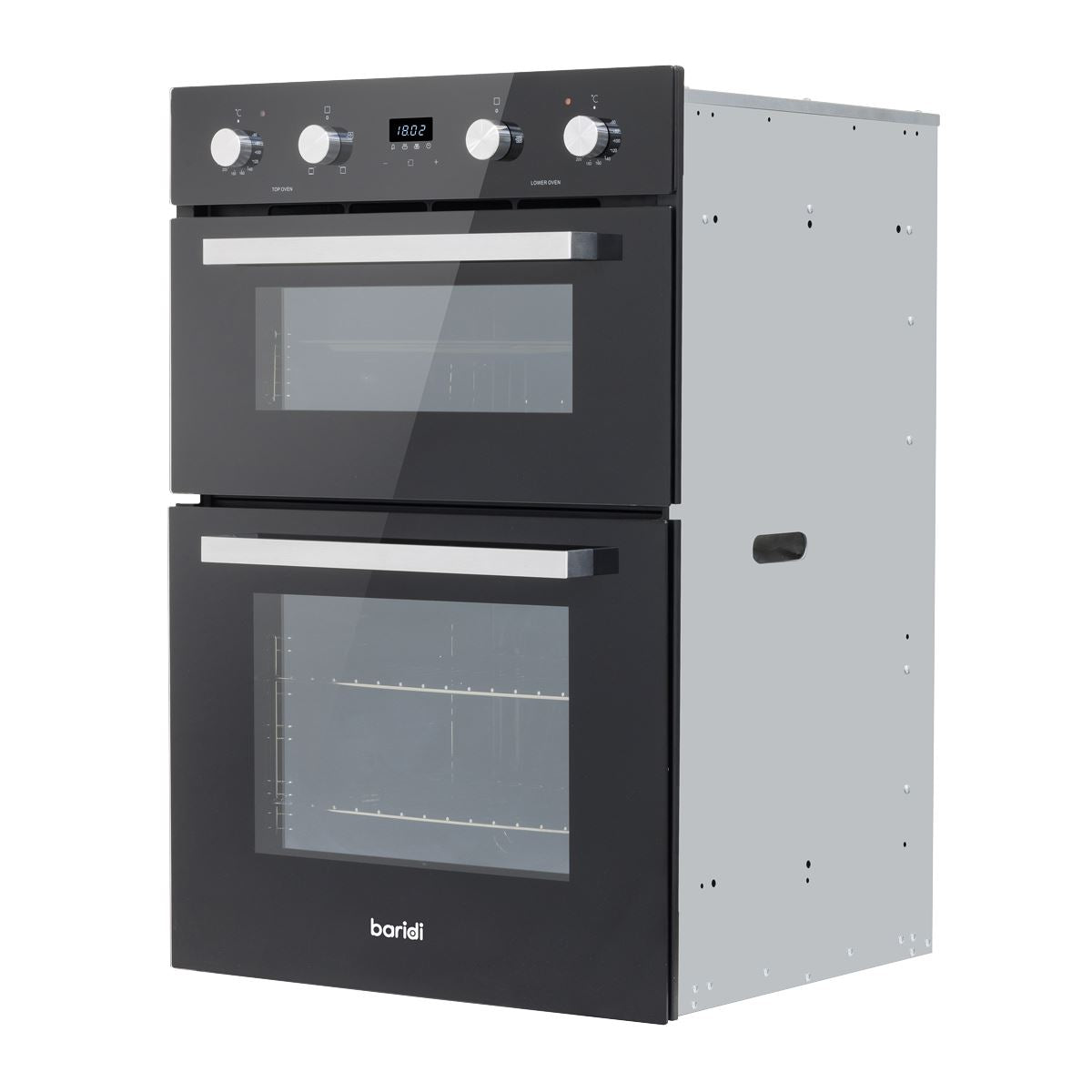 Baridi 90cm Built-In Double Oven, 88L Capacity, Energy Rating A - Black DH279