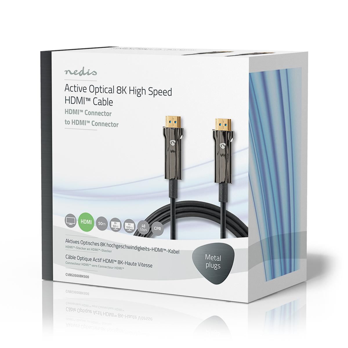 Nedis Ultra High Speed HDMI Cable AOC HDMI Connector to HDMI Connector 50m Black - CVBG3500BK500