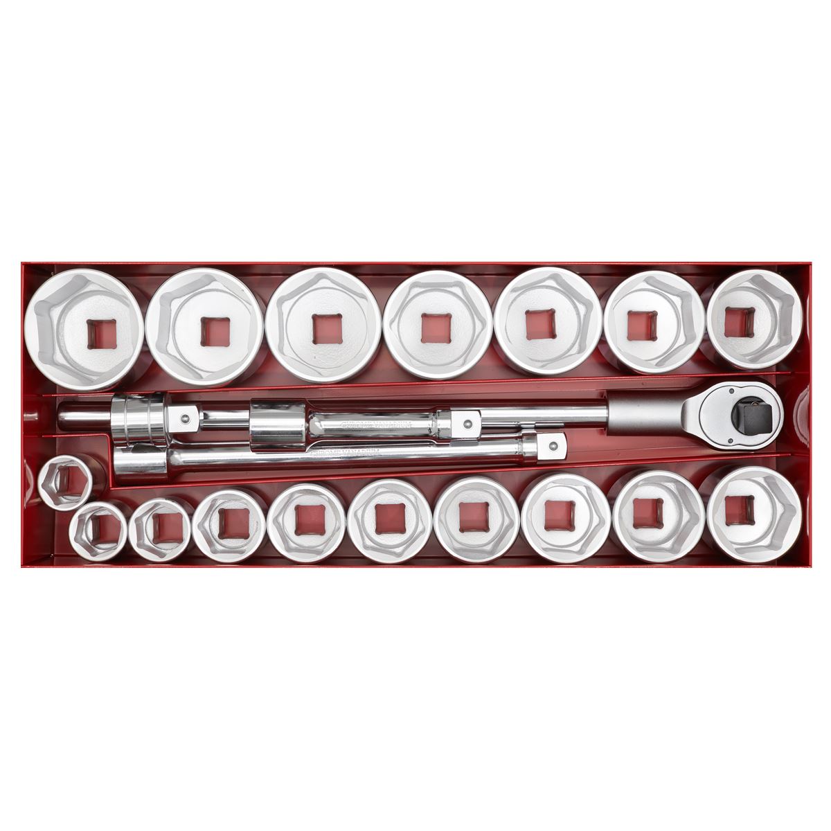 Sealey Socket Set 22pc 1"Sq Drive 6pt WallDrive Metric AK261