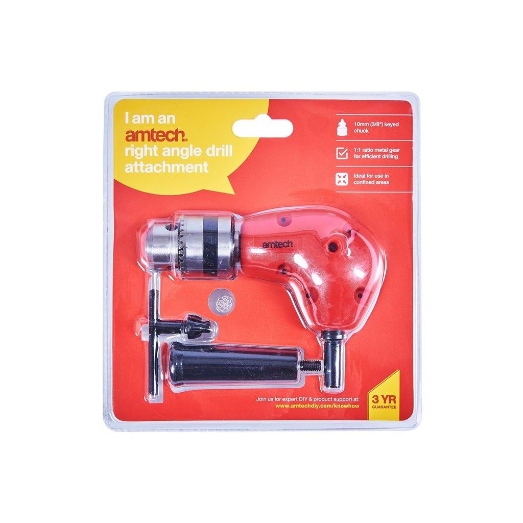 3/8" Right Angle Drill Attachment 90 Degree Keyless Handle Adaptor Corner Chuck - F3040