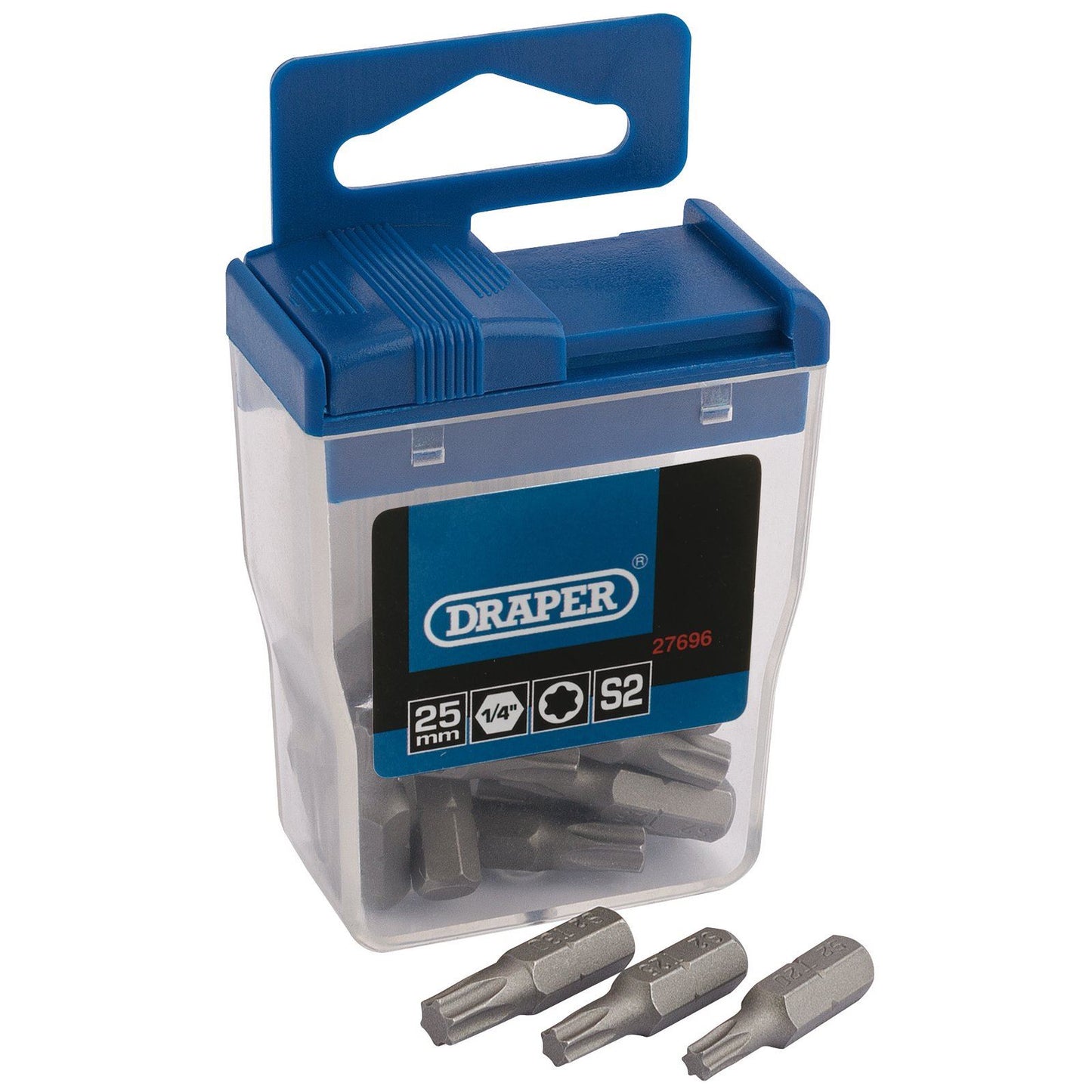 1x Pack Of 20 Draper TX-Star 25mm Long Assorted Insert Bits In Plastic Case - 27696