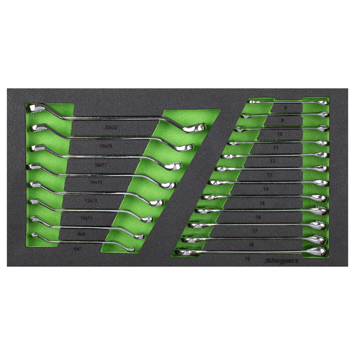 Sealey Siegen Tool Tray with Combination & Deep Offset Spanner Set 20pc - Metric S01273