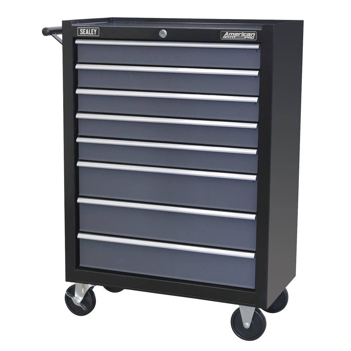 Sealey Rollcab 8 Drawer with Ball Bearing Slides - Black/Grey AP3508TB