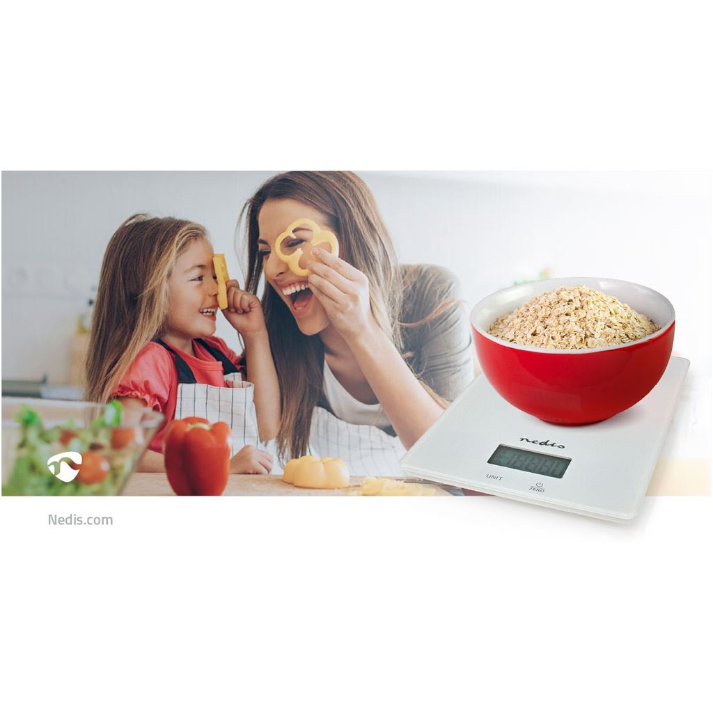 Nedis Kitchen Scales Digital Glass / Plastic White