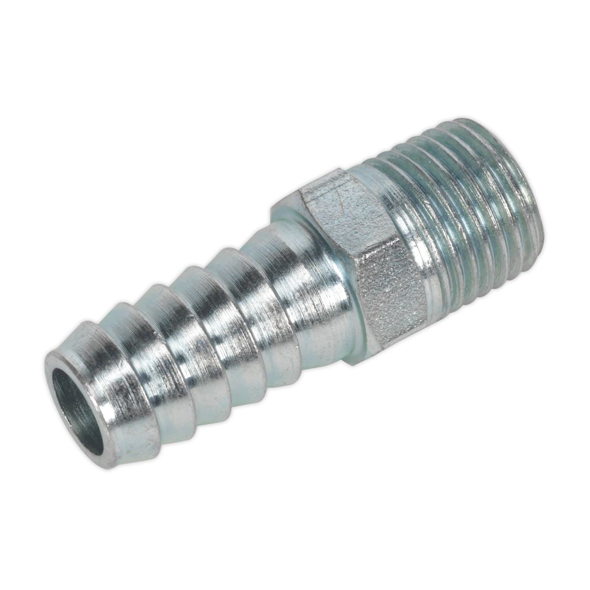 Sealey Screwed Tailpiece Male 1/4"BSPT - 3/8" Hose Pack of 5 AC09