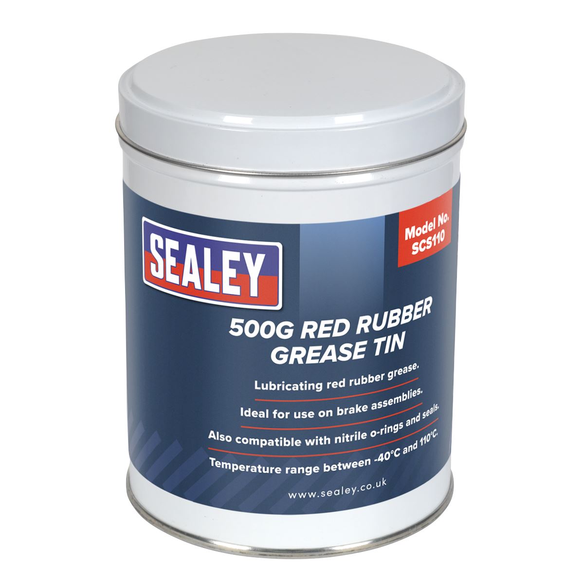 Sealey Red Rubber Grease 500g Tin SCS110
