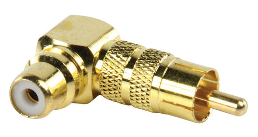 Glaxio® Adapter Plug angled RCA Plug to RCA Socket (GOLD)