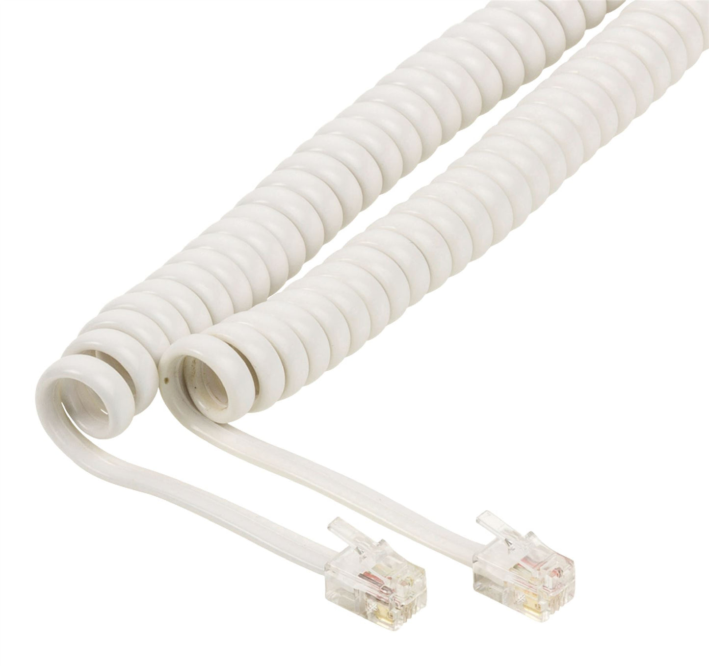 (Disc) Glaxio Coiled headset cable RJ10 male to RJ10 male 5m white VLTP90100W50 LL IG1.LL.100 Stocked GETR