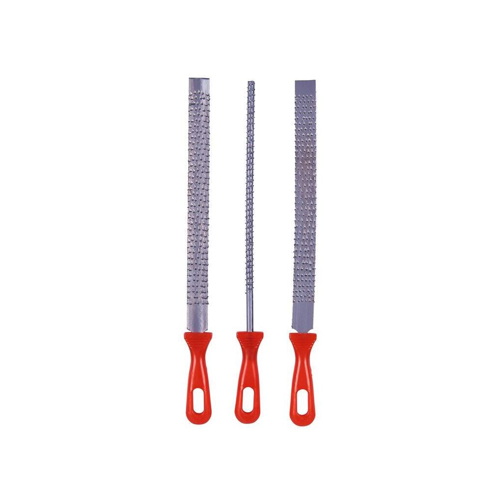 3 x 8" 20cm Rasp Grip File Set Wood Filer Flat Round Half Round Woodworking - E1100
