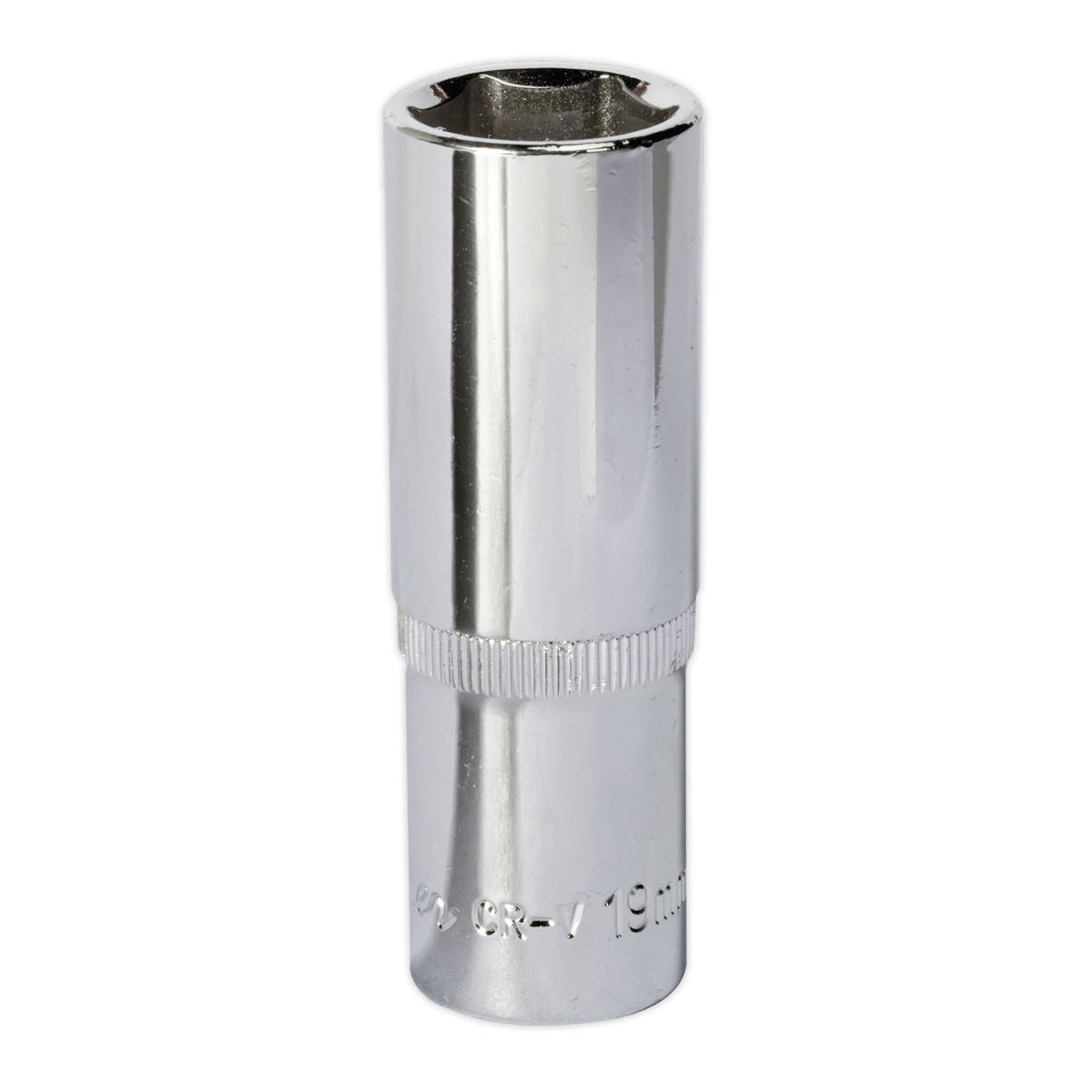 Sealey WallDrive Socket 19mm Deep 1/2"Sq Drive Fully Polished SP1219D