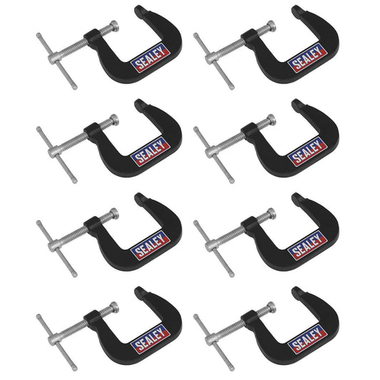 Sealey Junior C-Clamp 8pc Set - 28mm x 28mm GCC05