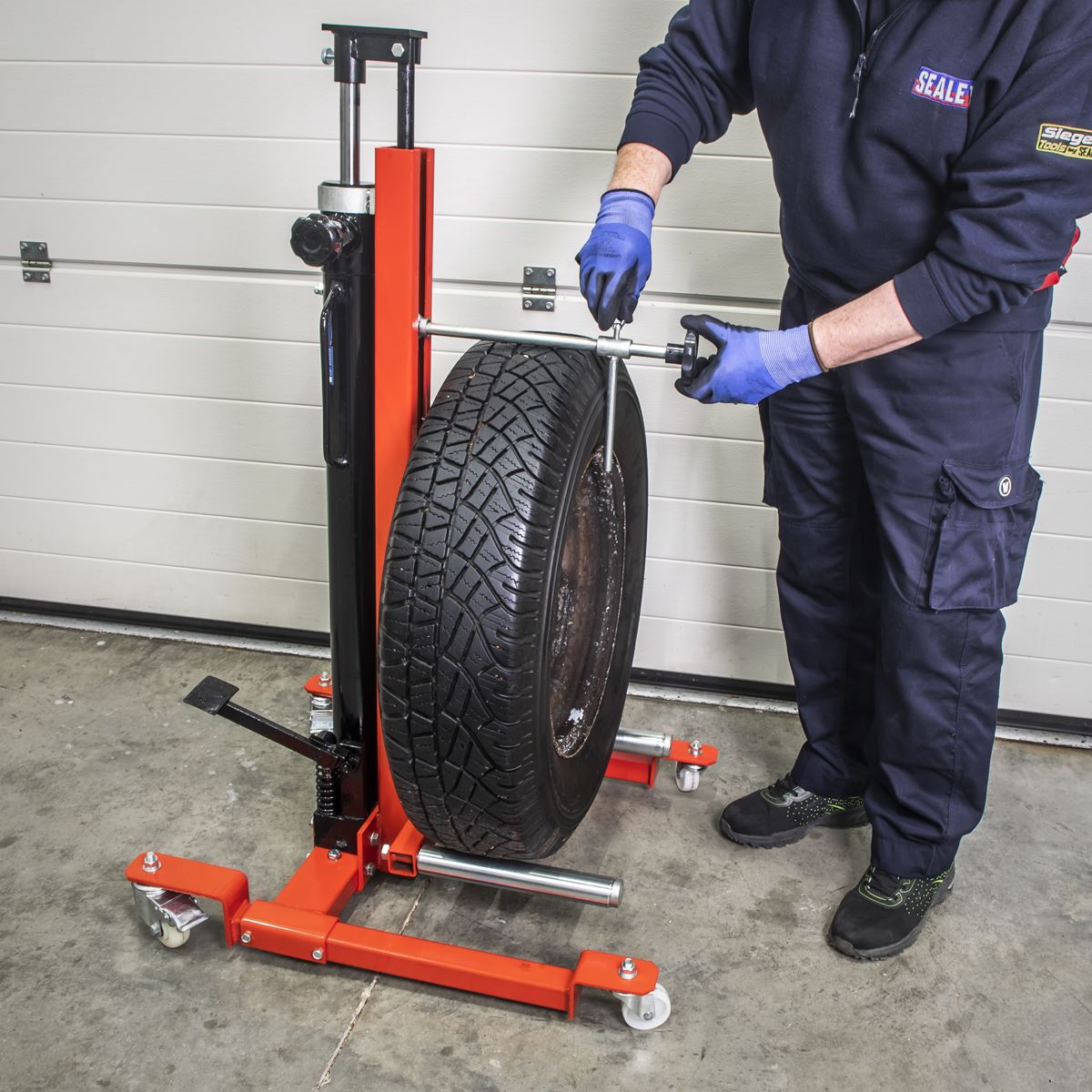 Sealey Wheel Removal/Lifter Trolley 80kg Quick Lift WD80