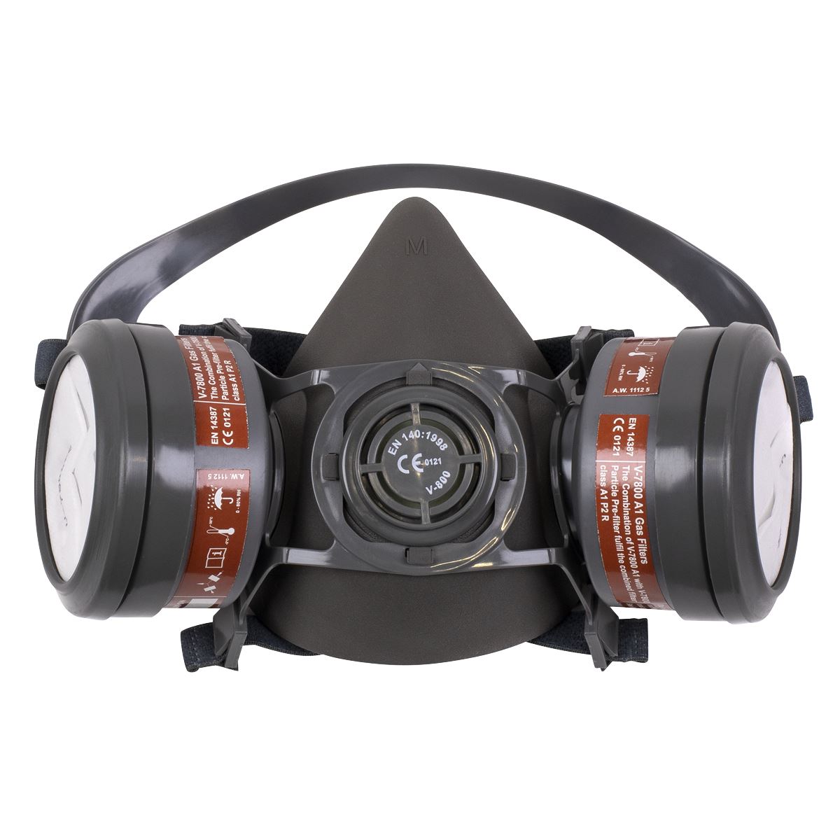 Sealey Half Mask with A1P2R Filter Cartridges 9360/61