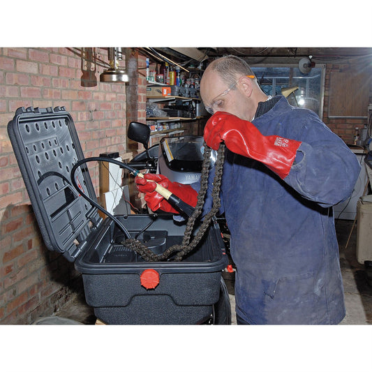 Draper 22494 Mobile Portable Parts Washer Cleaning Tank with Brush Degreaser