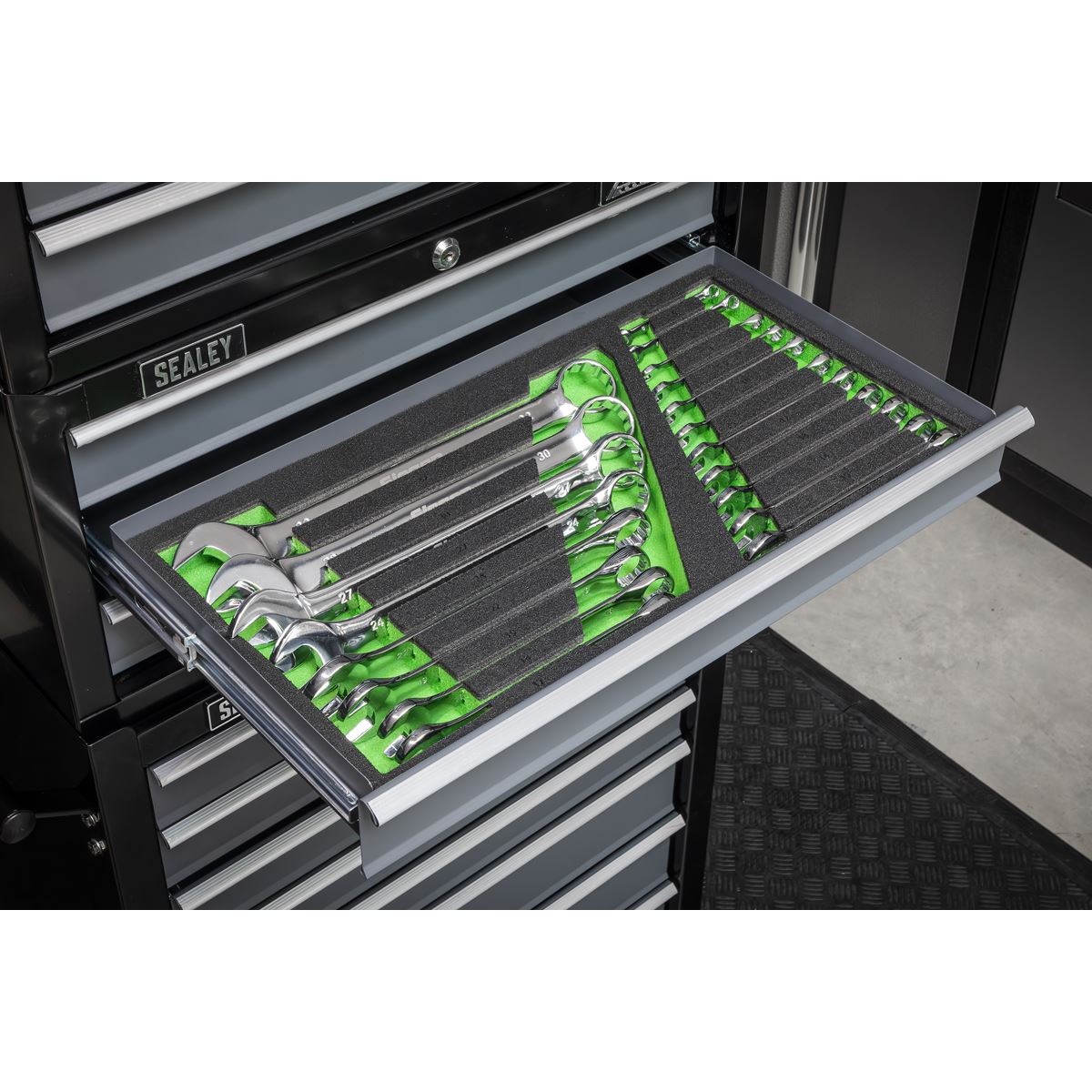 Sealey Siegen Tool Tray with Combination Spanner Set 19pc - Metric S01272