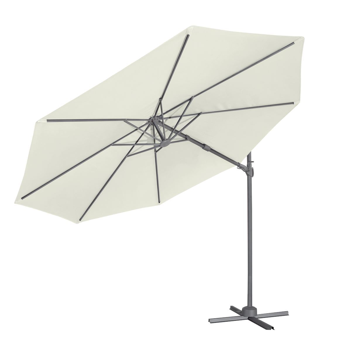 Dellonda Cantilever Parasol with 360� Rotation, Tilt & Cover 3m - Cream DG268