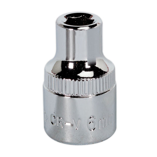 Sealey WallDrive Socket 6mm 3/8"Sq Drive Fully Polished SP3806