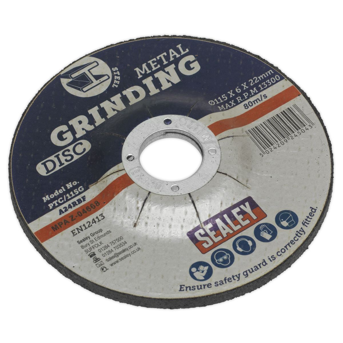 Sealey Grinding Disc 115 x 6mm 22mm Bore PTC/115G