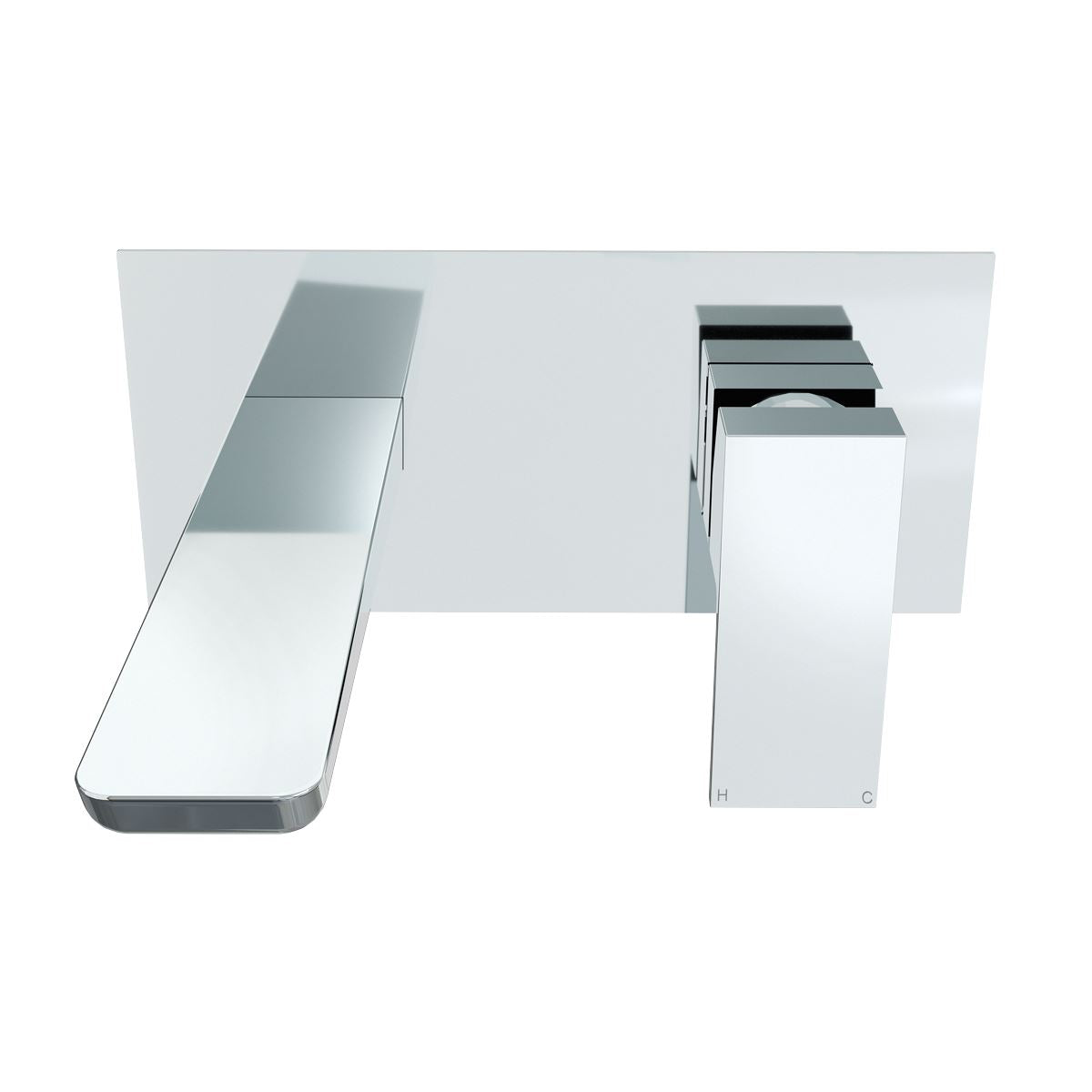 Baridi Wall Mounting Basin Mixer Tap, Square - Chrome DH396