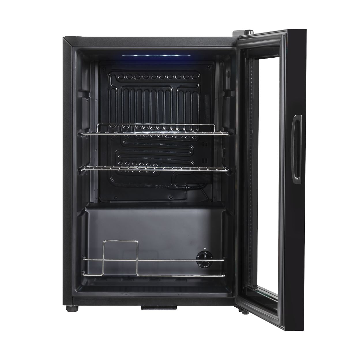 Baridi 60L Beer & Drinks Fridge with LED Light, Black and Glass Door DH62