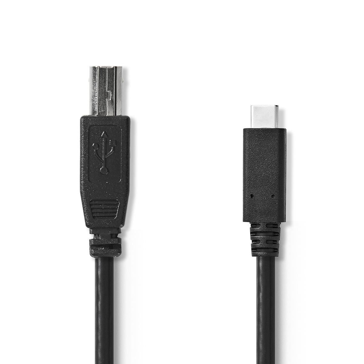 Nedis USB 2.0 Cable Type-C Male to B Male 1m Black CCGP60650BK10