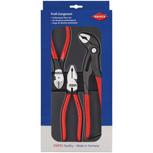 KNIPEX 00 20 10 Power Set, 1x 02 01 180, 1x 87 01 250, 1x 74 01 160