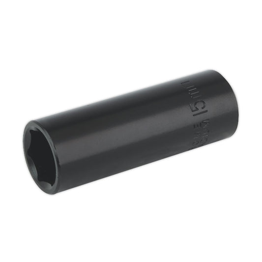 Sealey Impact Socket 15mm Deep 3/8"Sq Drive IS3815D