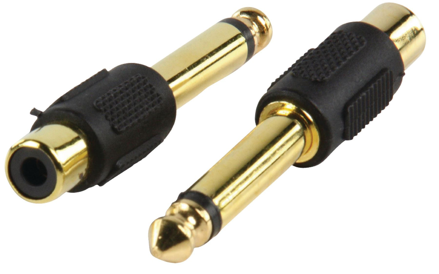 (Disc) Glaxio Adapter plug 6.35mm mono plug to phono socket (GOLD) AC-021GOLD LL IG1.LL.100 Stocked GETR