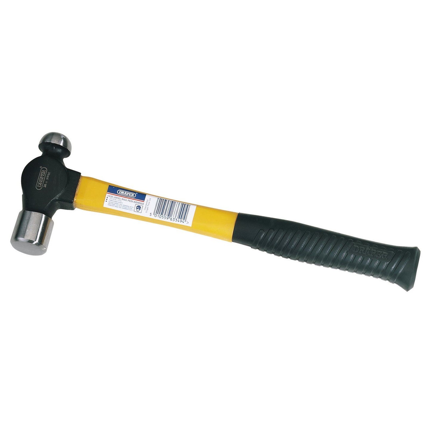 Draper 1x 680G (24oz) Fibreglass Shafted Ball Pein Hammer Professional Tool - 63349