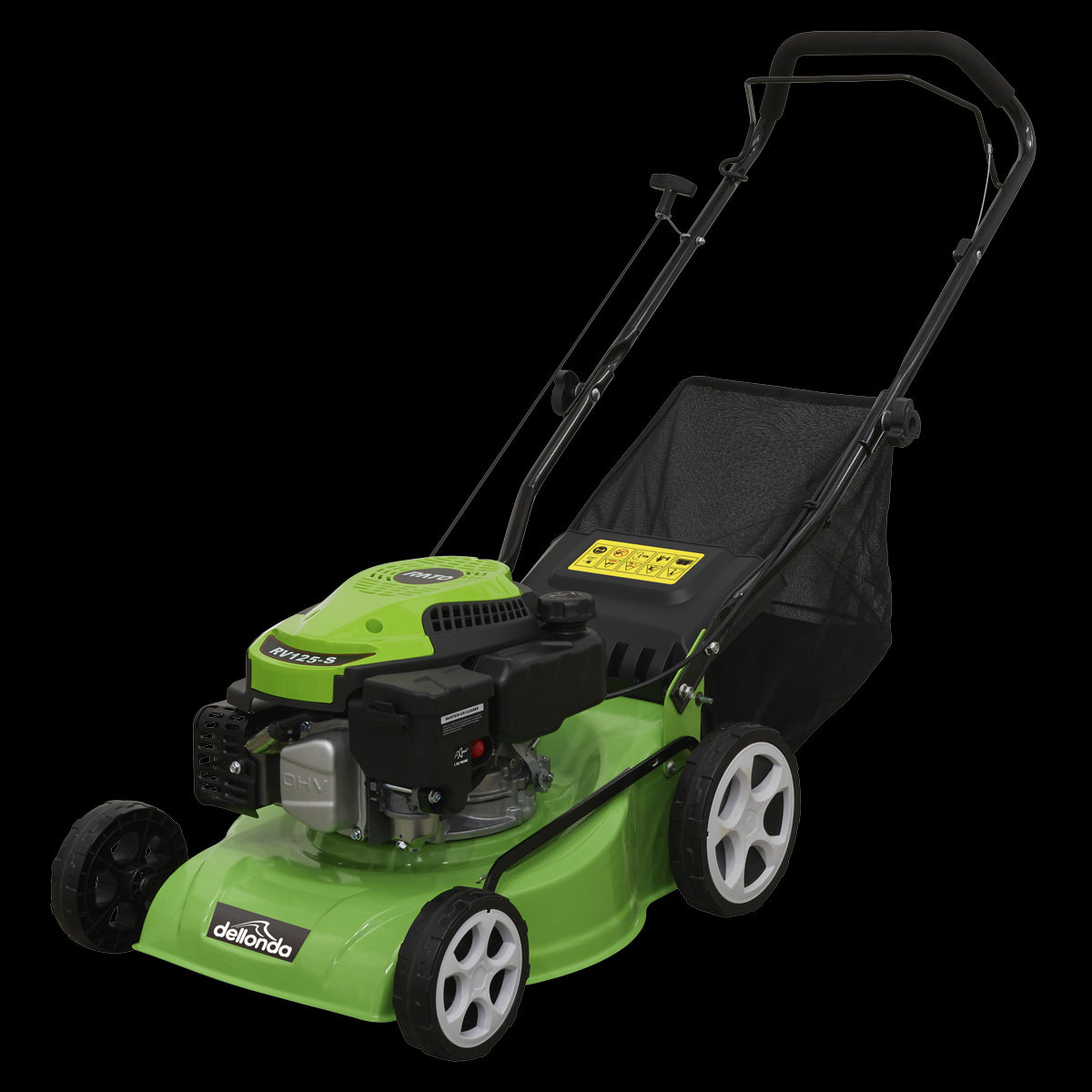 Dellonda Hand Propelled Petrol Lawnmower Grass Cutter, 132cc 16"/40cm 4-Stroke - DG100 DG100