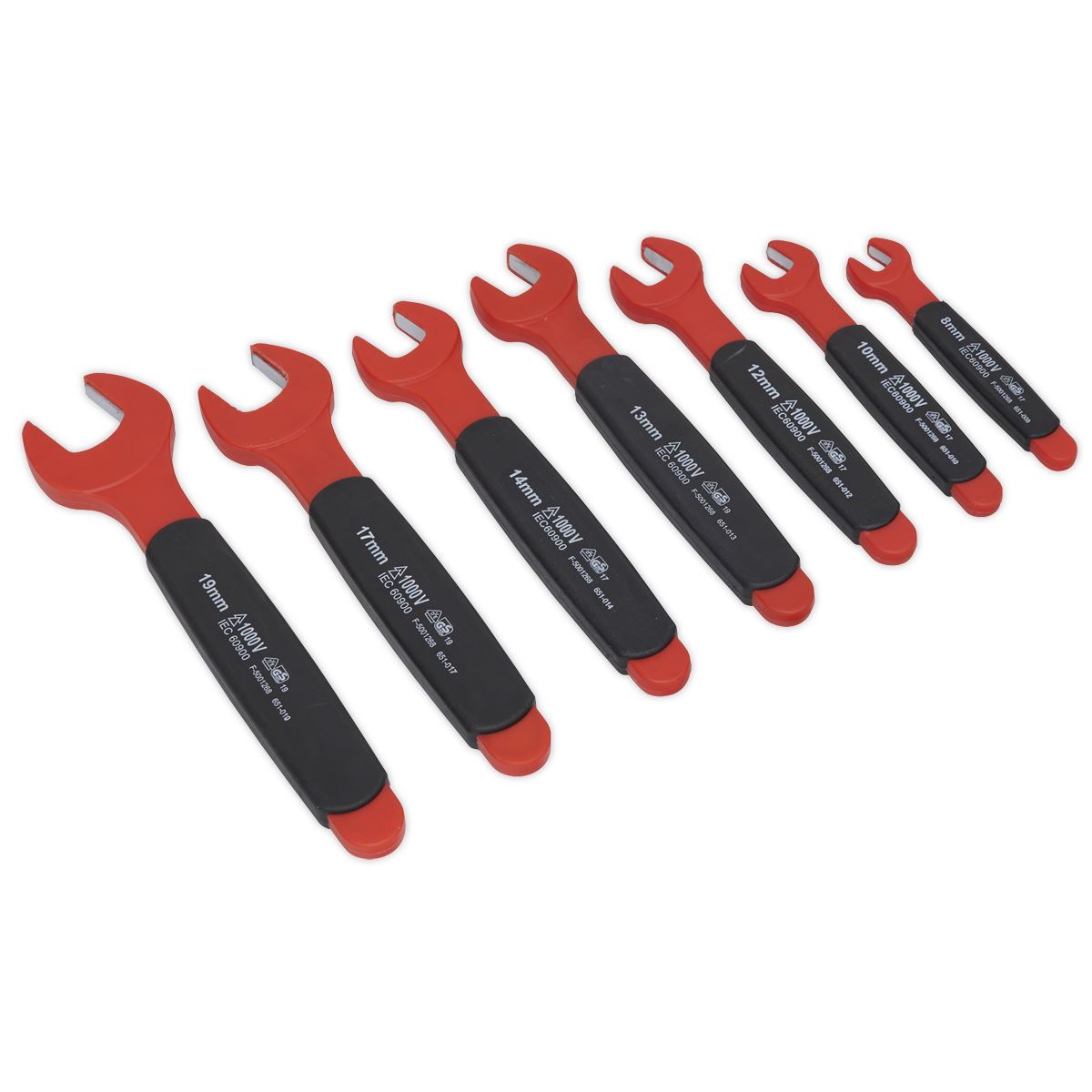 Sealey Insulated Open-End Spanner Set 7pc VDE Approved AK63171