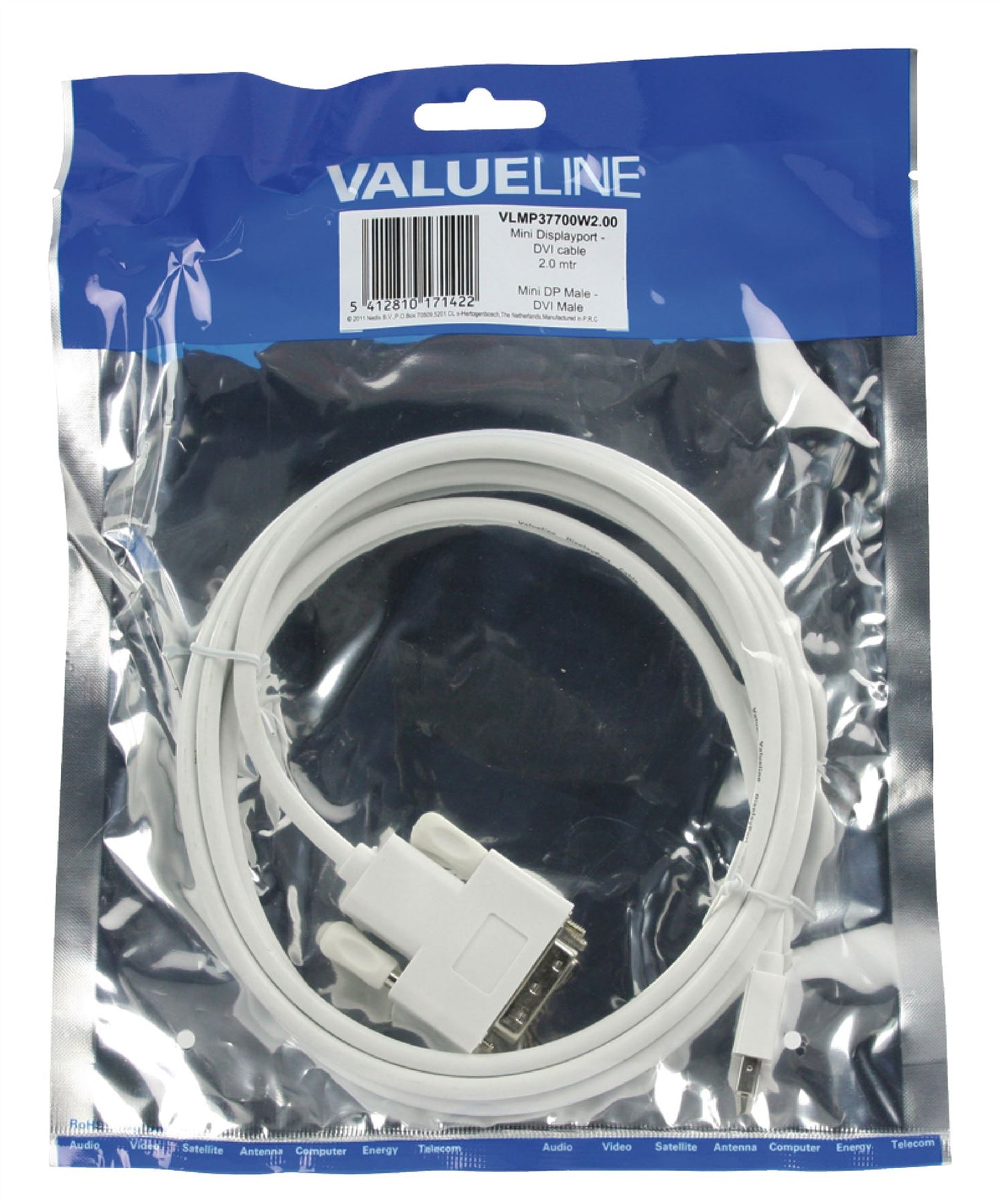 Glaxio® Mini DisplayPort to DVI cable to DVI Male (MacBook iMac Intel/PowerBook)