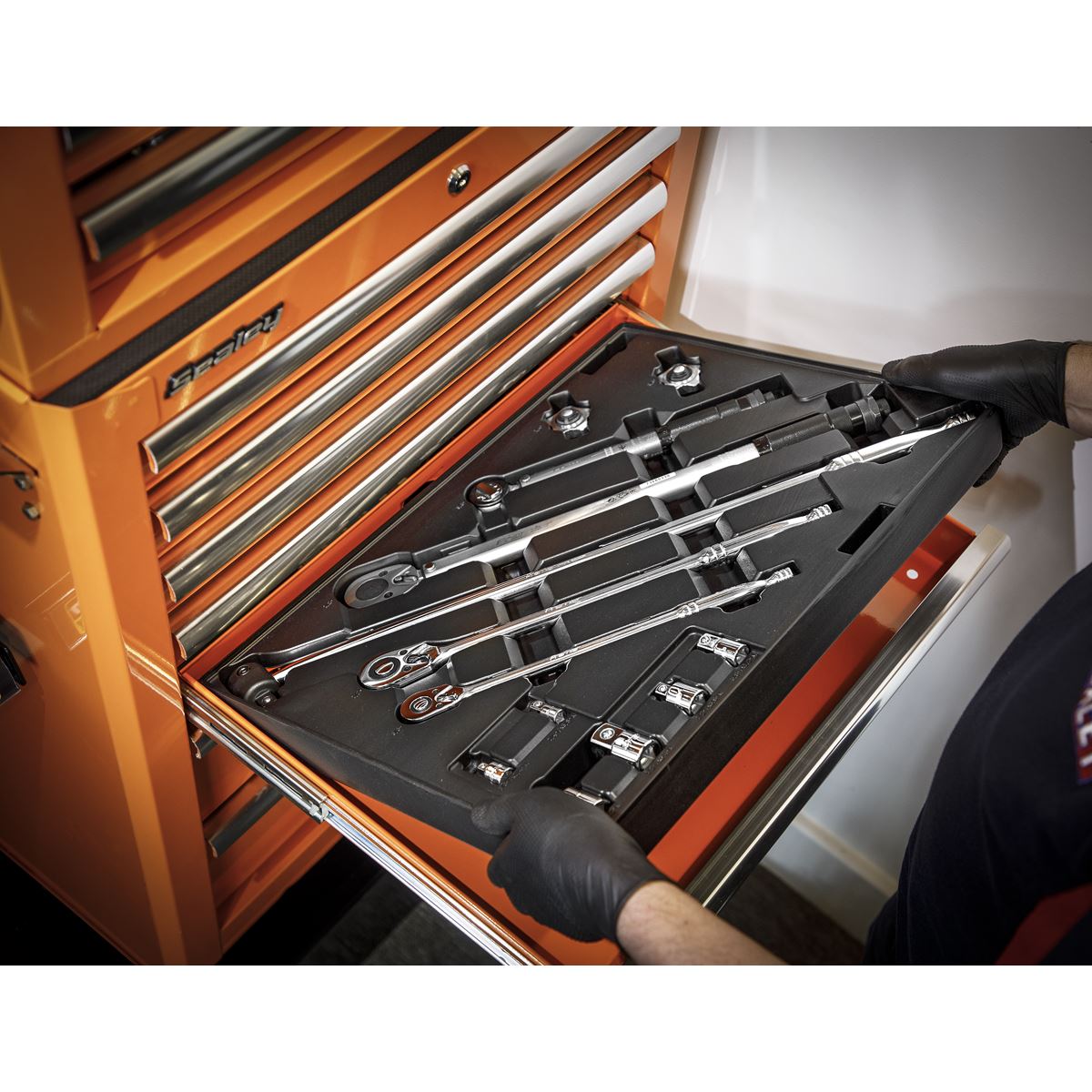 Sealey Tool Tray with Ratchet, Torque Wrench, Breaker Bar etc 13pc TBT32