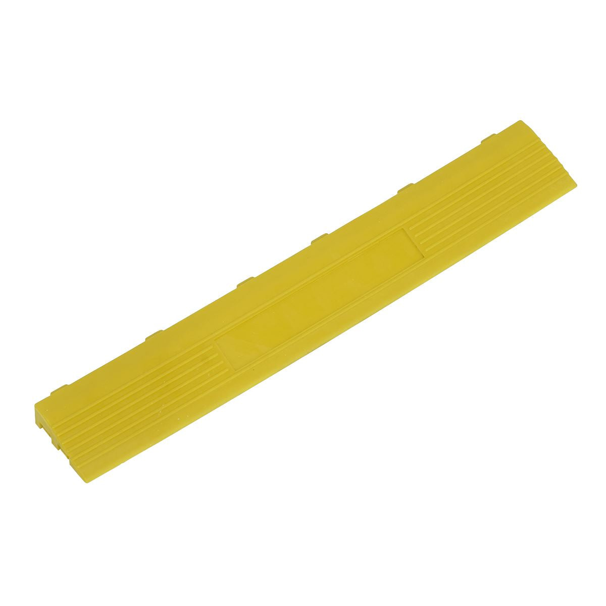 Sealey Polypropylene Floor Tile Edge 400x60mm Yellow Female-Pk 6 FT3EYF