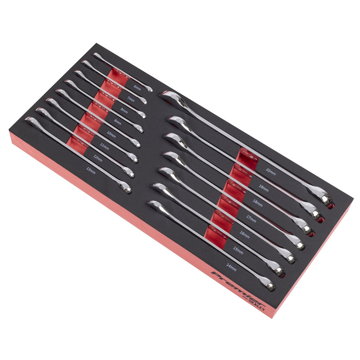 Sealey Premier Combination Spanner Set with Tool Tray 15pc TBT48