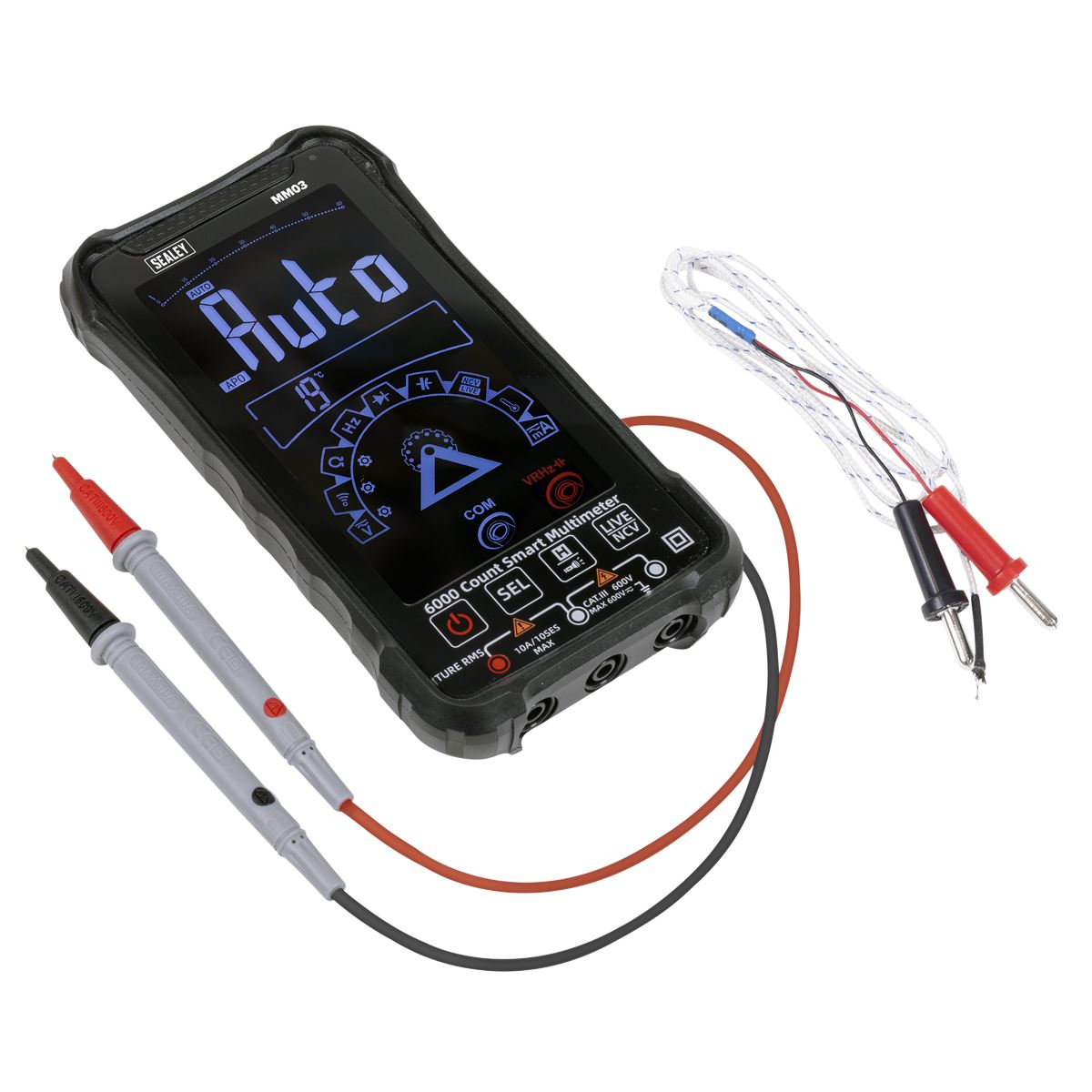 Sealey Touchscreen Auto-Ranging Digital Smart Multimeter 10-Function MM03