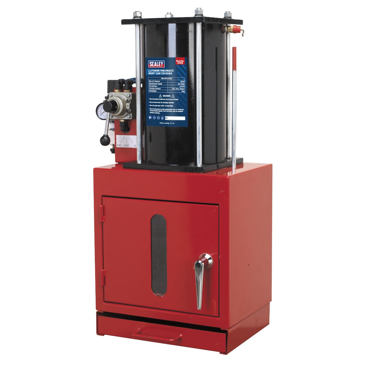Sealey Pneumatic Paint Can Crusher 2.2 tonne HCC08