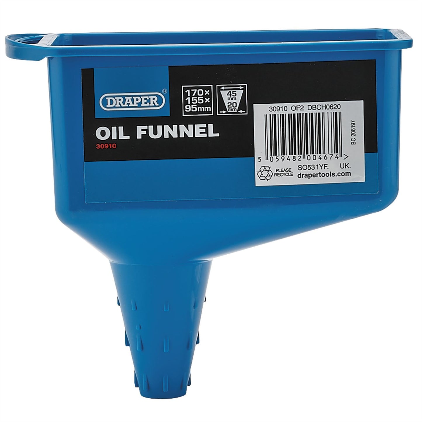 Draper 30910 Car Mechanic Garage OIL FUNNEL Hand Tool Water Petrol Diesel