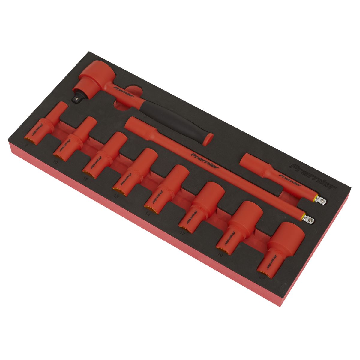 Sealey Insulated Socket Set with Tool Tray 11pc 3/8"Sq Drive - VDE Approved TBTE01