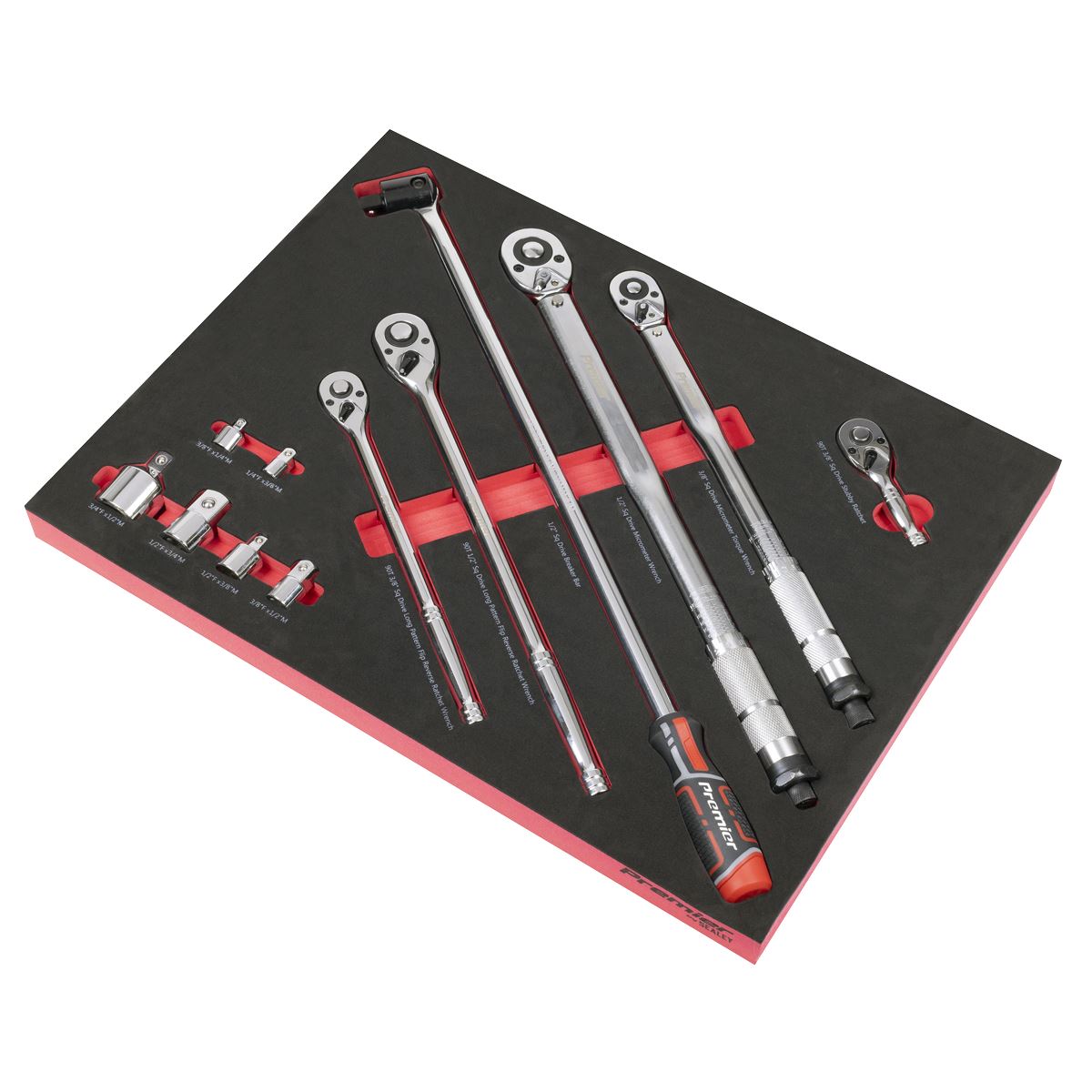 Sealey Ratchet, Torque Wrench, Breaker Bar, Socket Adaptor Set, 3/8", 1/2"Sq Dr