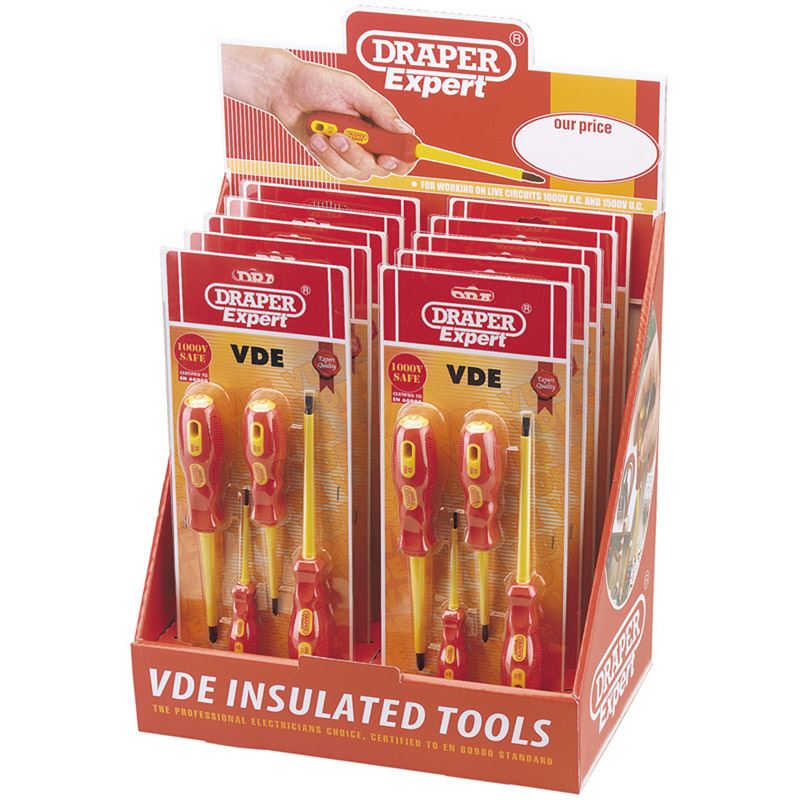 Draper Expert 4 Piece Fully Insulated Screwdriver Set Professional Tool 69233
