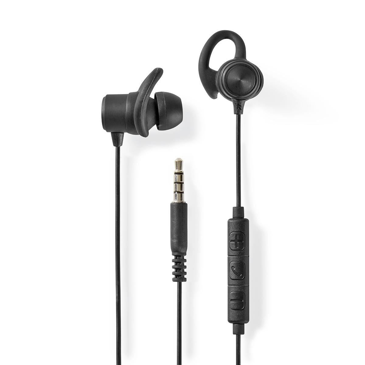 Nedis Sport Headphones Wired In-Ear 1.2m Cable Black