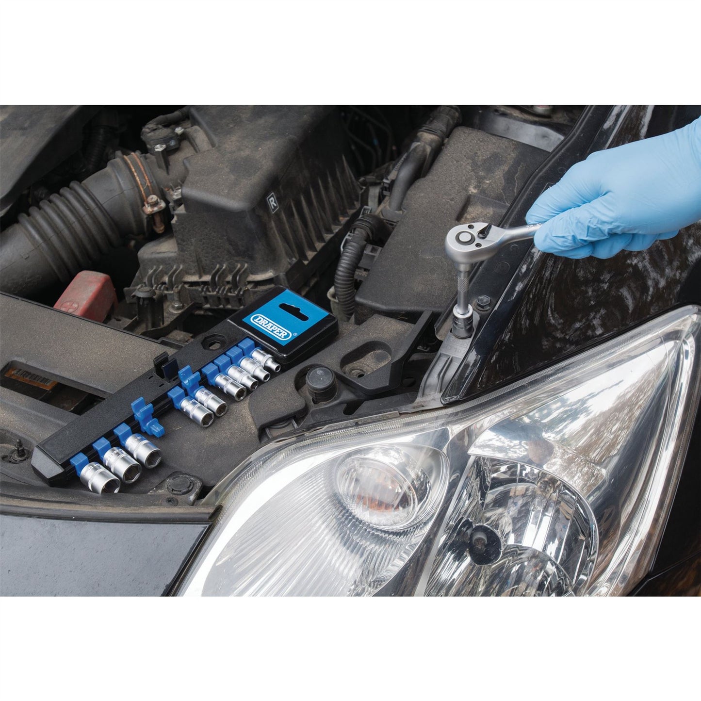 Draper Metric Socket and Ratchet Set, 1/4" Sq. Dr. (12 Piece) - 16369