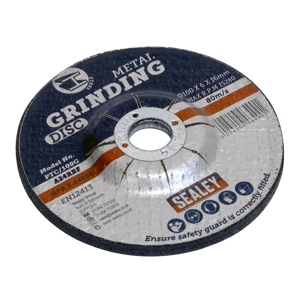 Sealey Grinding Disc 100 x 6mm 16mm Bore PTC/100G