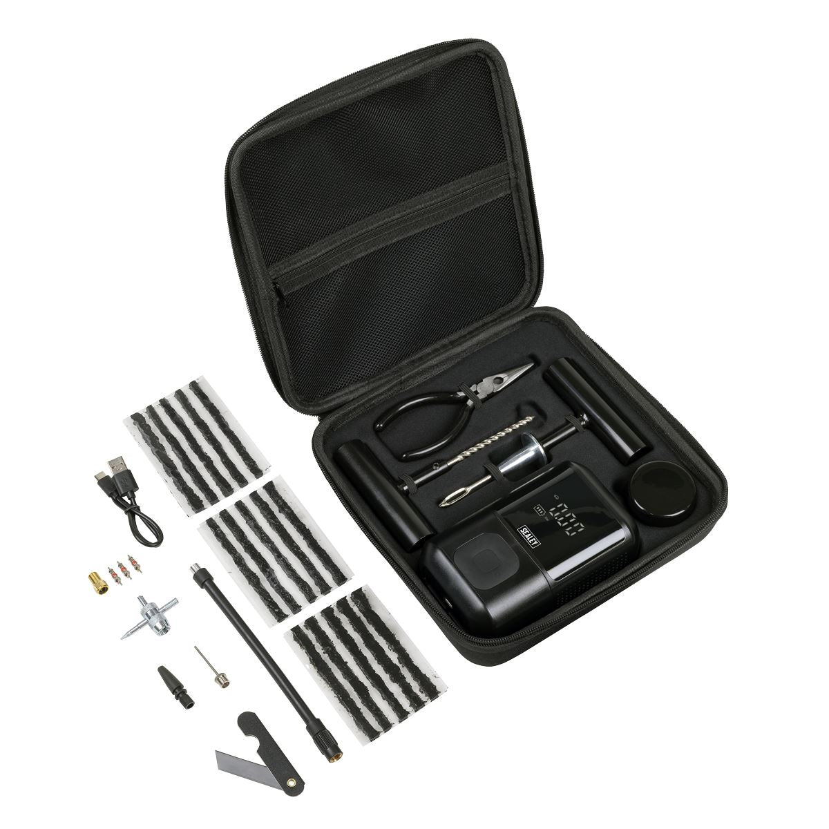 Sealey Temporary Puncture Repair Kit & Rechargeable Tyre Inflator MAC24