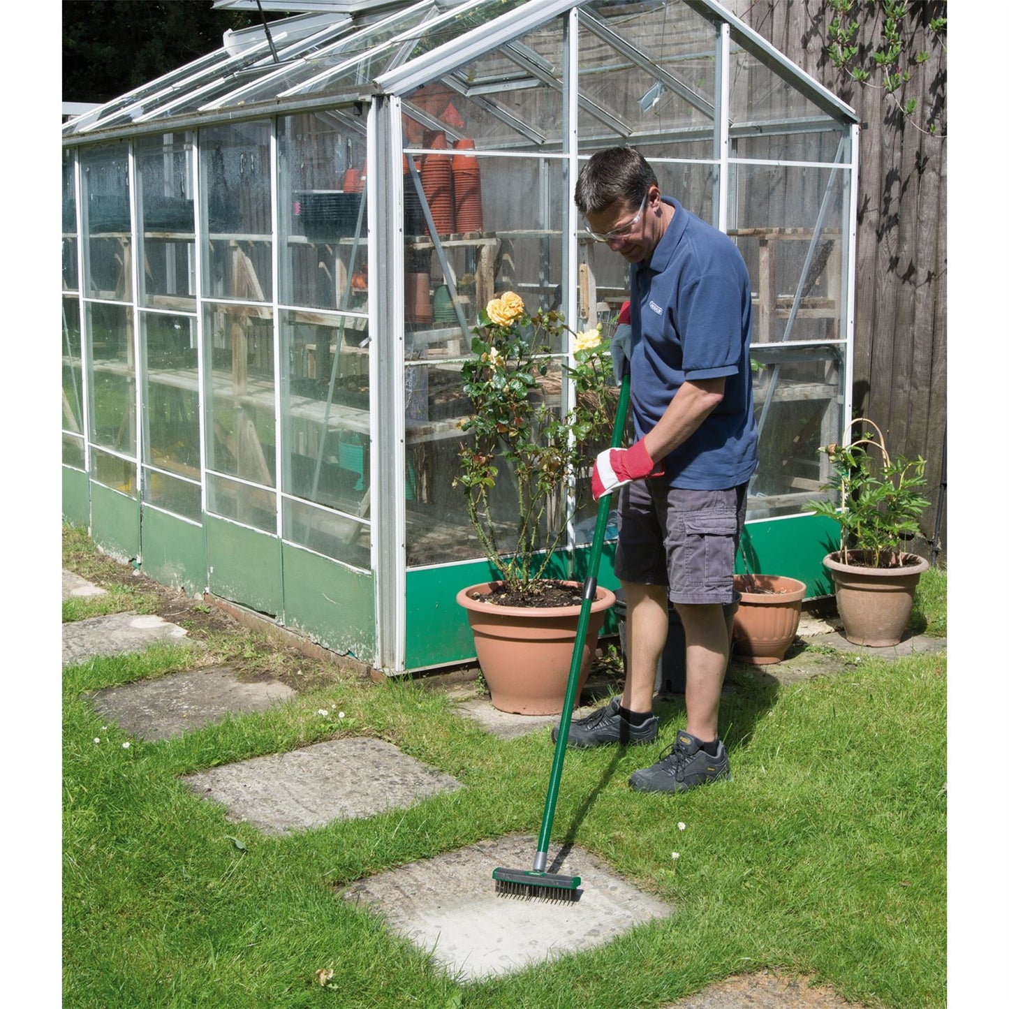 Draper Paving Brush Set with Twin Heads and Telescopic Handle - 58683