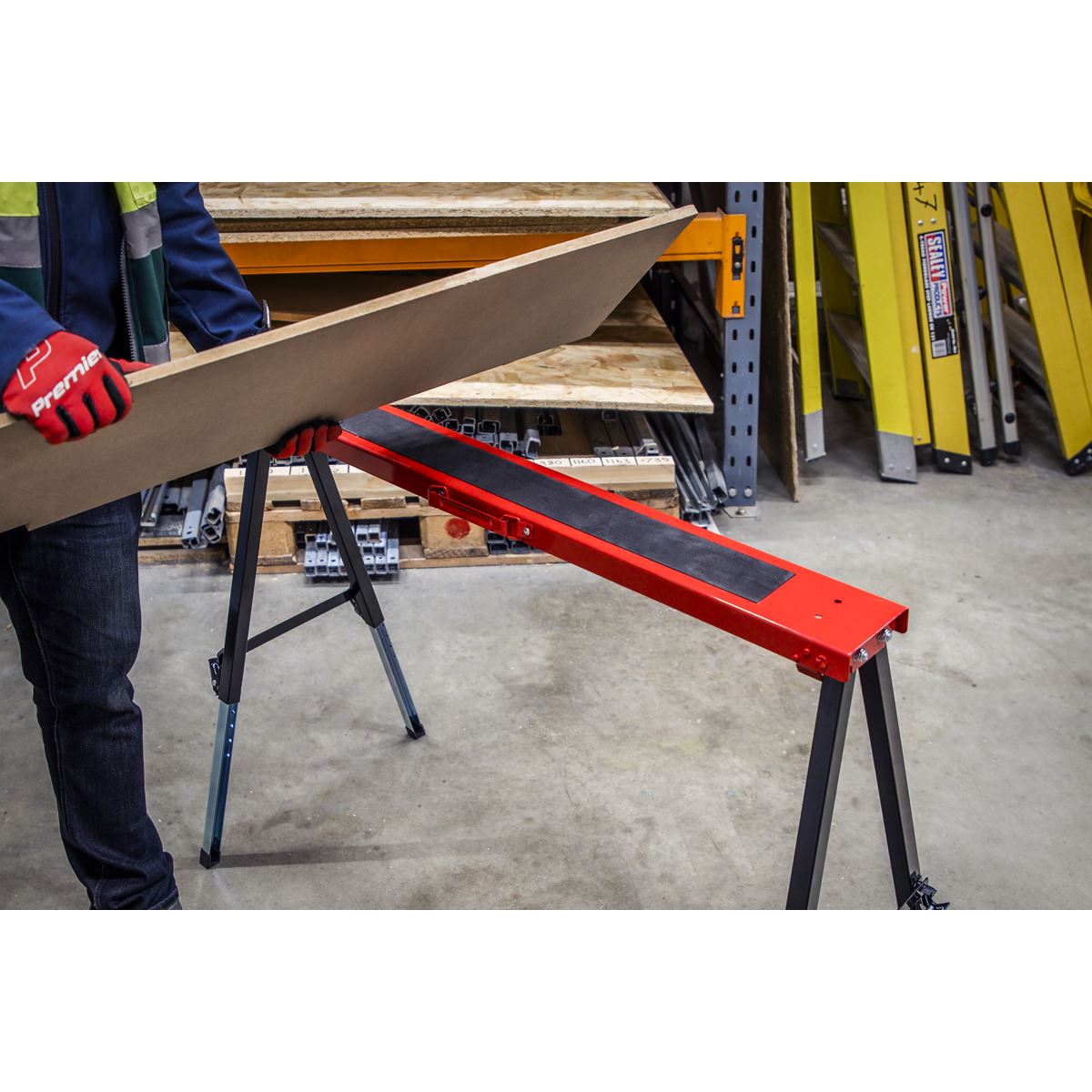 Sealey Fold Down Trestle with Adjustable Legs - Pair FTAL12