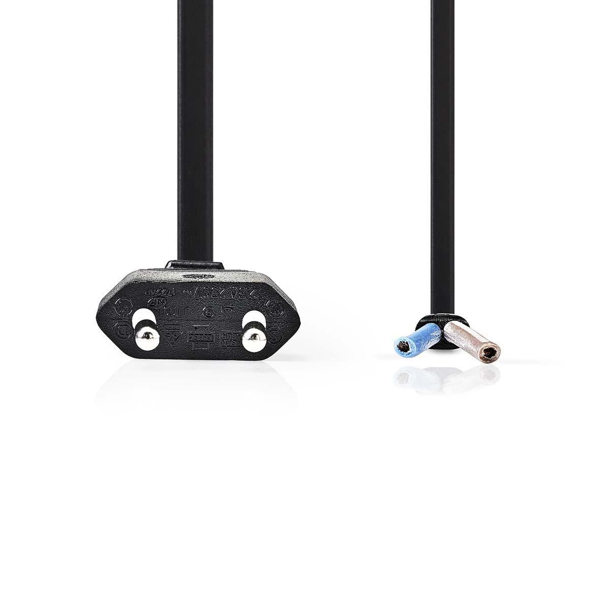 Nedis Power Cable Euro Plug to Open Cable End 2m Black PCGP11700BK20